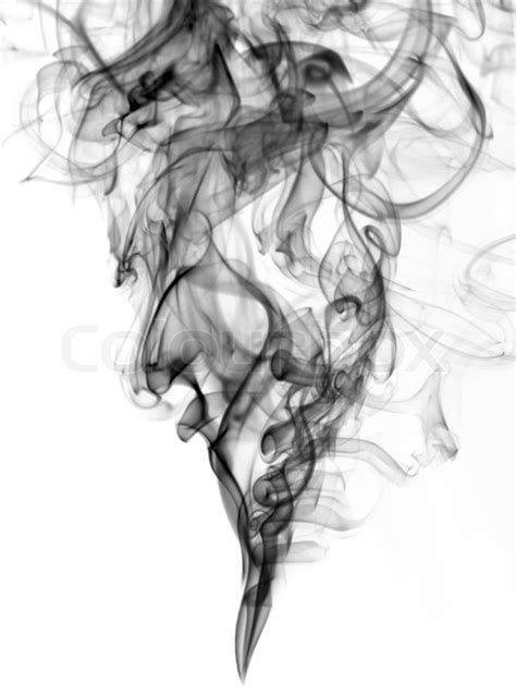 Black Color Smoke From White Background The Abstract Image Of A Smoke