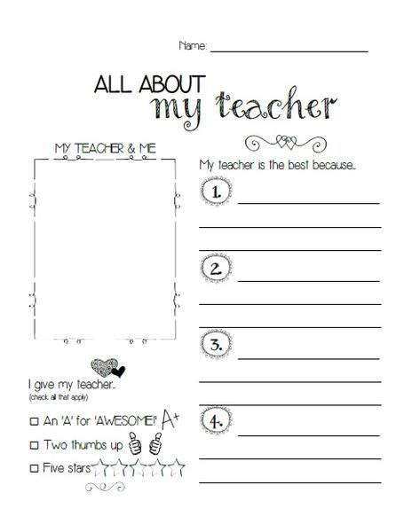 Teacher Printables Worksheet