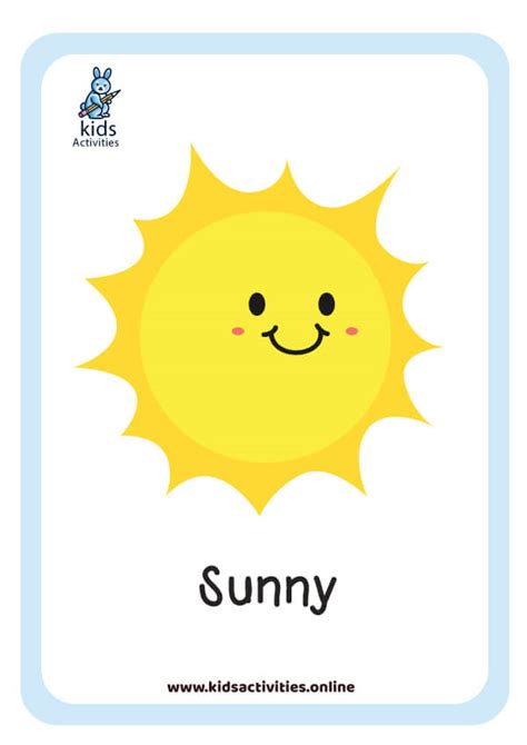 Preschool Weather Flashcards Free Printable Pdf ⋆ Kids Activities