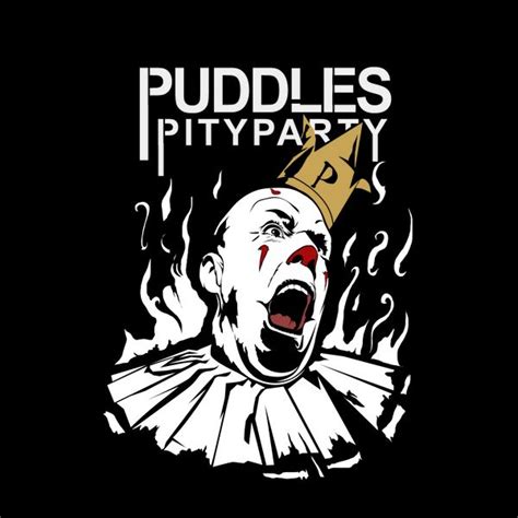 An Image Of A Clown With A Crown On It S Head And The Words Puddles