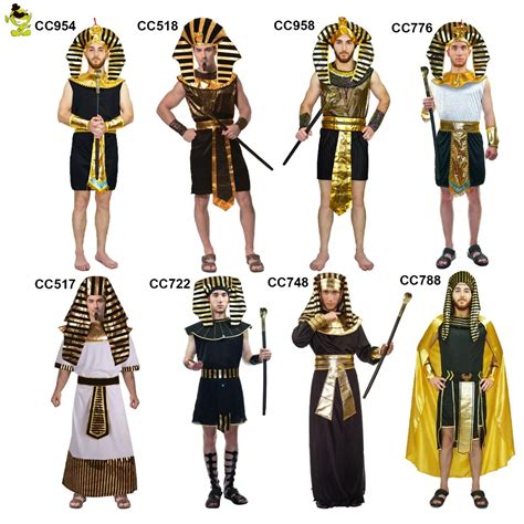 Adult Men Gold Egyptian Pharaoh Costume For Man Halloween Party
