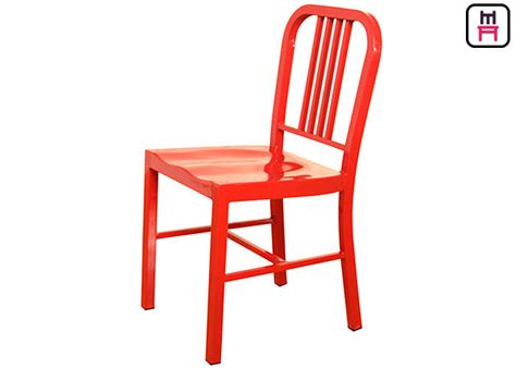 This stylish piece of furniture will look great in your home or office. Aluminum Emeco Navy Stool Metal Outdoor Dining Chairs With Glossy Curved Back