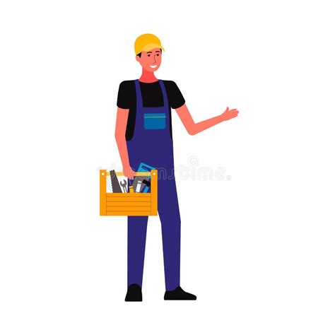 Repairman Or Construction Worker Flat Vector Illustration Isolated