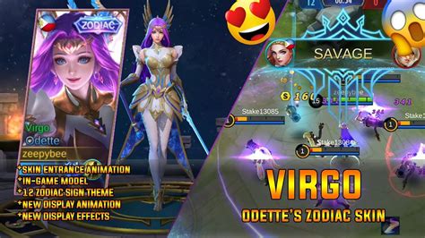 odette zodiac skin virgo gameplay mobile legends youtube