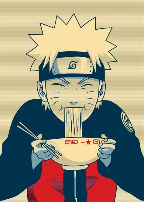 Naruto Eat Ramen Poster By Miracle Studio Displate Carta Da