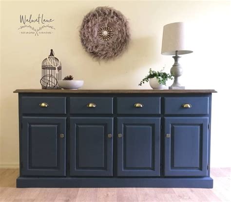 This Large Navy Blue Buffet Has Been Painted With Mix Of Midnight Blue