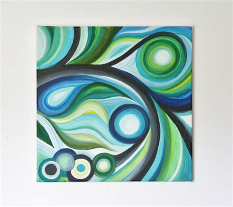 12 X 12 Original Abstract Acrylic Swirl Painting Painting Art