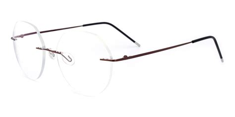 Invisible Round Eyeglasses In Brown Sllac