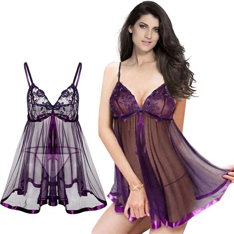 Lace Mesh Womens Half Slips With Thongs Sheer Sexy Purple Lingerie Slip Dress Hot New 2017