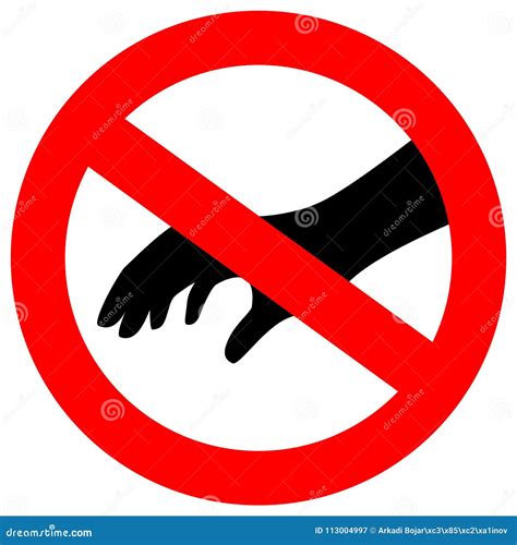 No Touch Please Security Vector Sign Stock Vector Illustration Of