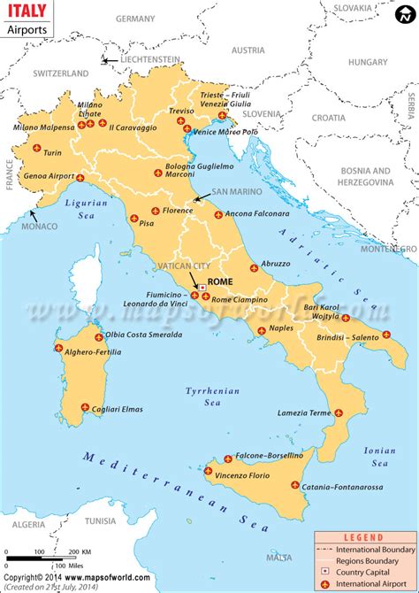 Airports In Italy Italy Airports Map