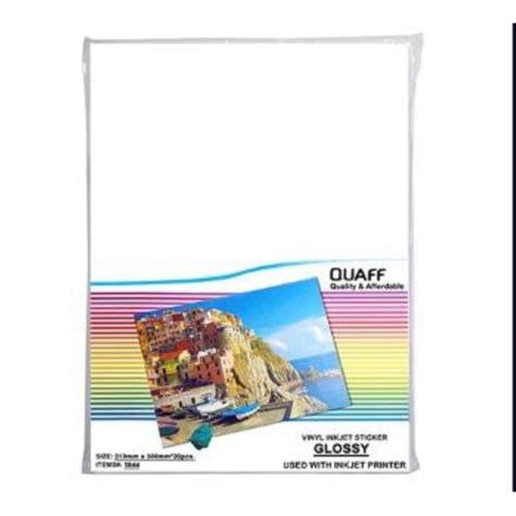 Quaff Printable Vinyl Inkjet Sticker Glossymattetransprent A4 Lazada Ph