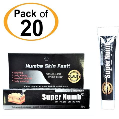 Some tattoo enthusiasts would scoff at the thought of using a numbing cream, as many think. 10g x 20Tube SUPER NUMB Numbing Cream Anesthetic Tattoo ...