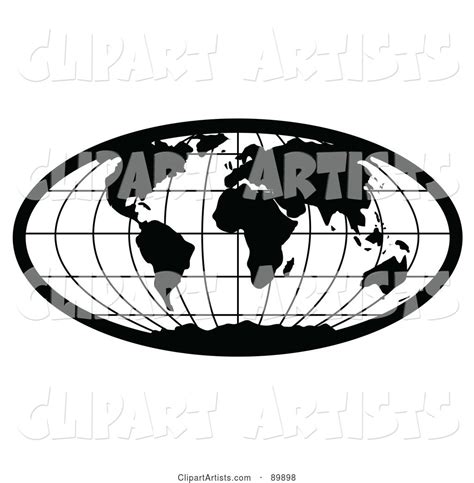 Stretched Black Oval World Atlas Globe Clipart By Bestvector