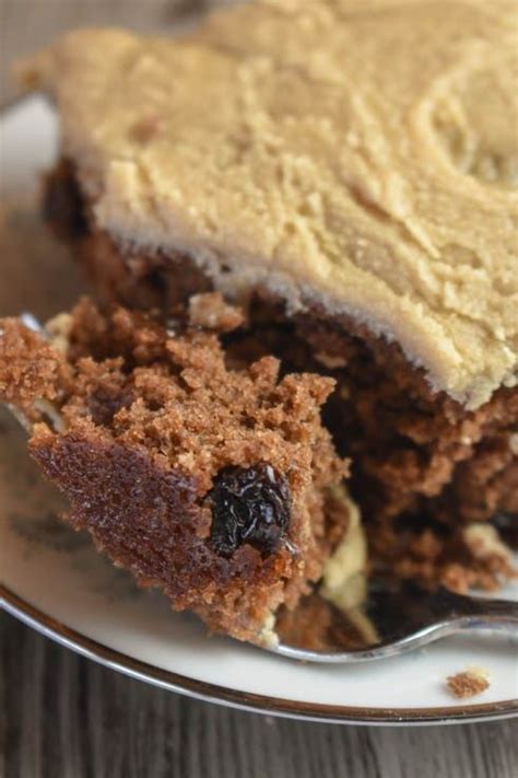 Old Fashioned Boiled Raisin Cake With Brown Sugar Frosting Is A Spice
