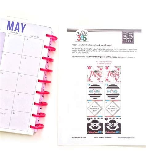 Free Happy Planner™ Printables For May — Me And My Big Ideas