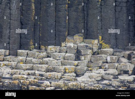 Columnar Basalt On Island Of Staffa Treshnish Isles Hebrides Scotland