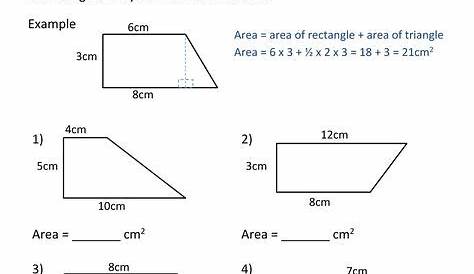 Area of Quadrilateral Worksheets | Geometry worksheets, Math practices