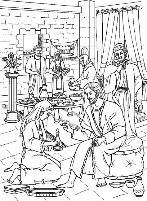 Download these amazing cliparts absolutely free and use these for creating your presentation, blog or website. coloring page: anointing the feet of Jesus | Church: Life ...