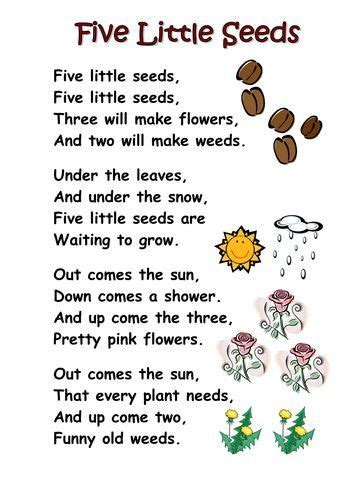 The poem depicts supremacy of nature. Themed poems - seeds and plants - Free! A selection of ...