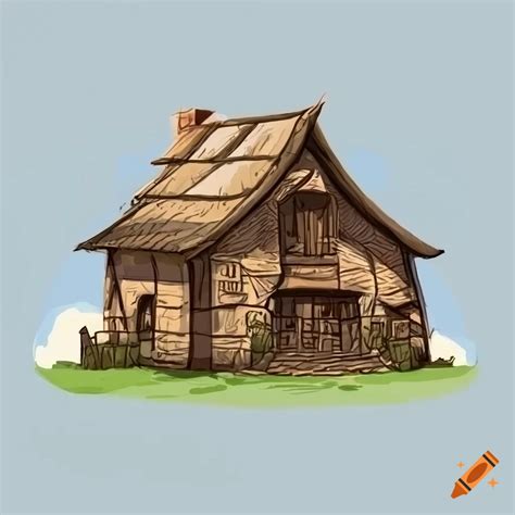 Concept Art Of A Small Medieval Farm House