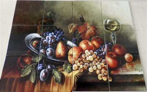 Antique Still Life I Tile Mural Tile Murals Mural Colorful Fruit