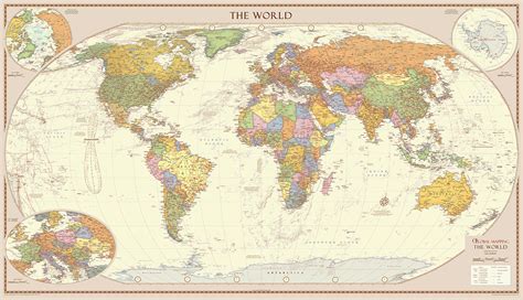 Antique World Political Wall Map Large Size 130 Million Xyz Maps