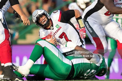 Trevor Harris Of The Ottawa Redblacks Is Sacked By Corvey Irvin Of News Photo Getty Images