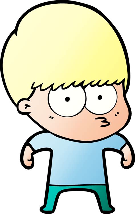 Nervous Cartoon Boy 12430642 Vector Art At Vecteezy