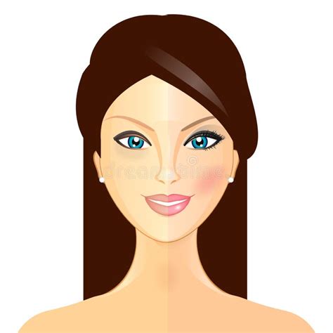Makeover Illustration Of Woman Before And After Stock Vector