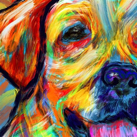 Yellow Labrador Painting Print Abstract Labrador Retriever Etsy