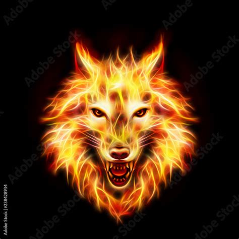 Fire Wolf Head Stock Illustration Adobe Stock