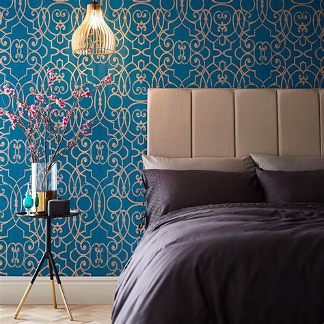 Shoji By Graham And Brown Teal Wallpaper Wallpaper Direct Teal