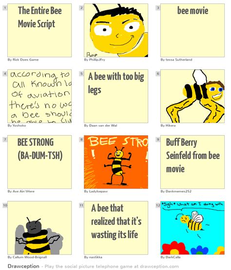 The Entire Bee Movie Script Drawception