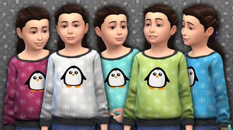 Childrens Penguin Sweater At Sims Network Snw Sims 4