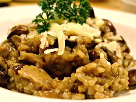 Baked Wild Mushroom And Brown Rice Risotto