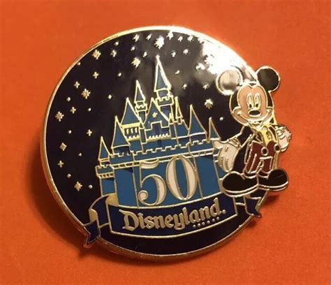 Disney Pins 50th Anniversary Disneyland Mickey Round Ebay