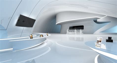 Sci Fi Exhibition Room Scene 3d Max Futuristic Home Futuristic Interior Interior