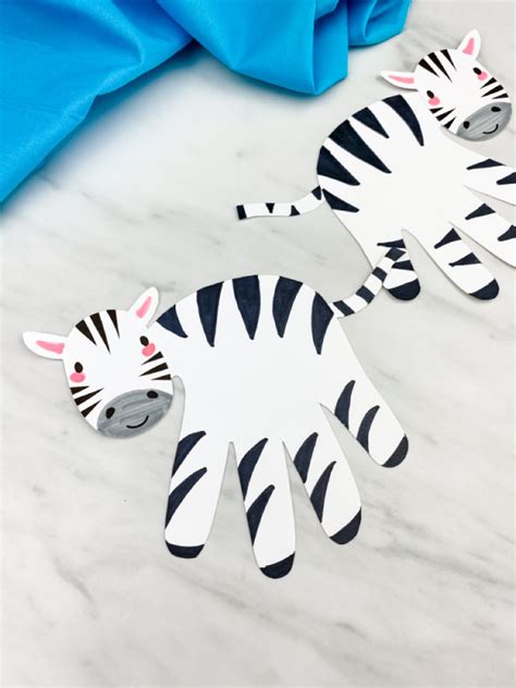 Handprint Zebra Craft For Kids Animal Crafts For Kids Zebra Craft