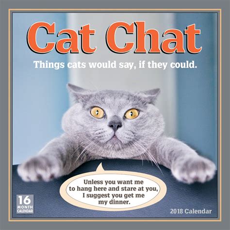 Cat Chat Things Cats Would Say If They Could 2018 Wall