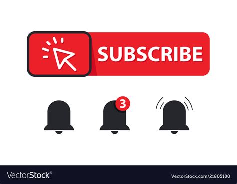 Subscribe Button And Bell Royalty Free Vector Image