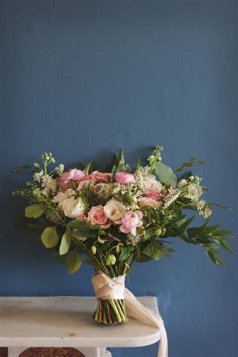 Get artificial flowers bundles filler greenery like this adorable red leaves bush. Elegant DIY Country Manor Wedding | Bridal bouquet pink ...