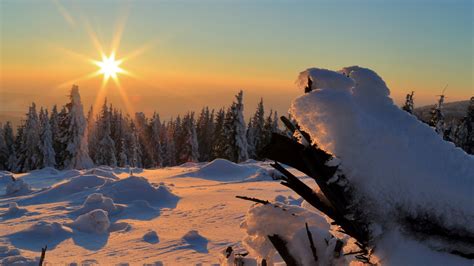Download Wallpaper 1920x1080 Winter Snow Sunset Drifts