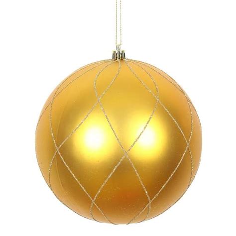 Vickerman 472026 Gold Colored Christmas Tree Ball Ornament
