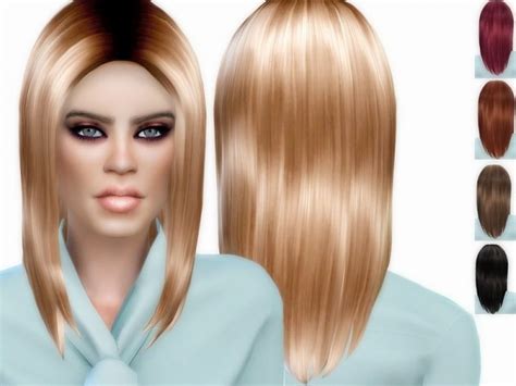 Sims 4 Hairs The Sims Resource Veron Long Bob Hair Retextured By