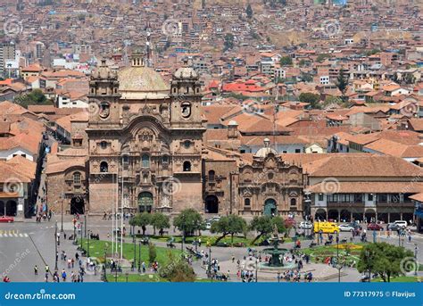 Ansicht Von Plaza De Armas Von Cusco Peru Redaktionelles Bild Bild