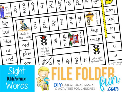 Free Printable Sight Word File Folder Games Printable Templates