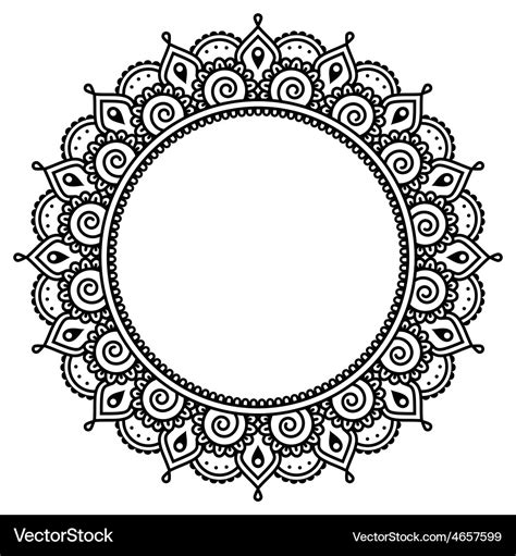 Mehndi Indian Henna Tattoo Round Pattern Vector Image