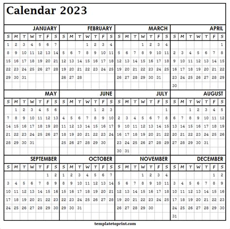 Template Excel Printable Calendar 2023 Jan To Dec Calendar Editable