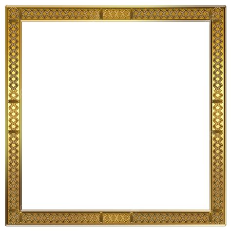 Square Golden Frame Transparent Shining Metal Border Psd Golden Border